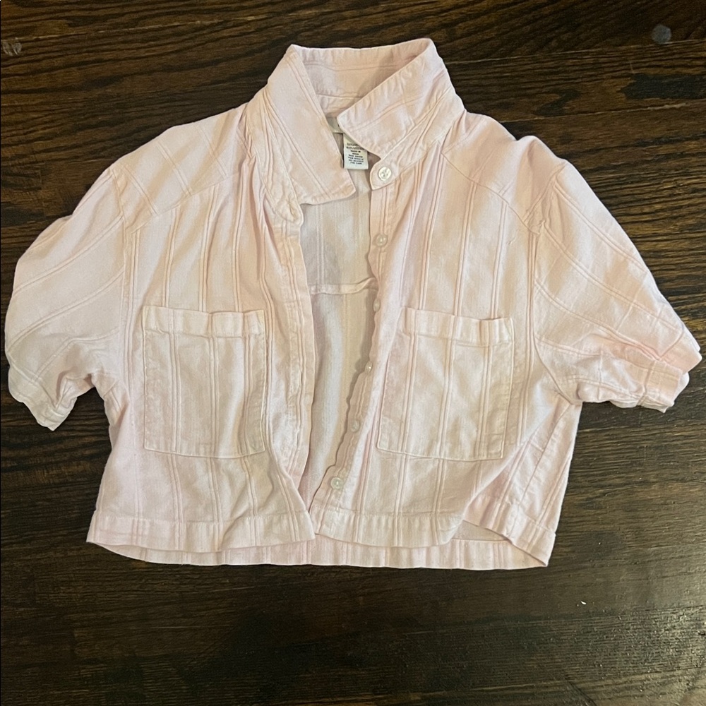 RSQ Blush Pink Cropped Shirt